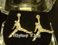 Pendientes Aretes boton Bling Bling Joyeria Hip Hop Rap AIR JORDAN DE ZIRCON a Solo S/. 45.00 !